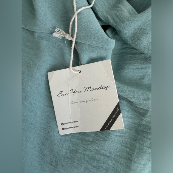 See you Monday turquoise long dress Size: M - Picture 3 of 5